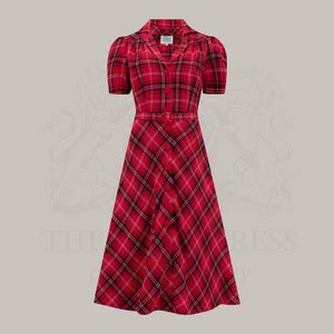 the seamstress of burberry lisa tartan dress|Lisa Shirtwaister Dress in Red Check Tartan .